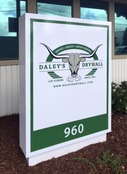 Exterior Signs Daleys Drywall monument sign