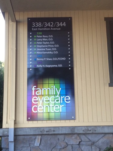 Wayfinding Signs Family Eyecare Center directory